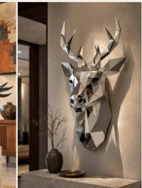 Faceted deer wall sculpture concept