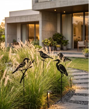 Decorative bird garden art concept