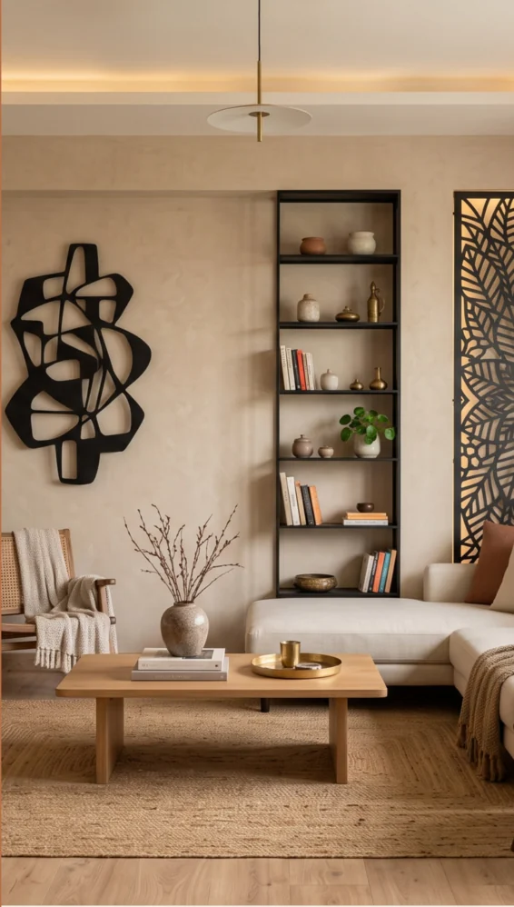 Abstract metal wall sculpture concept