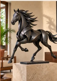 Geometric horse sculpture concept