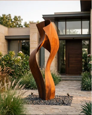 Abstract custom metal sculpture concept